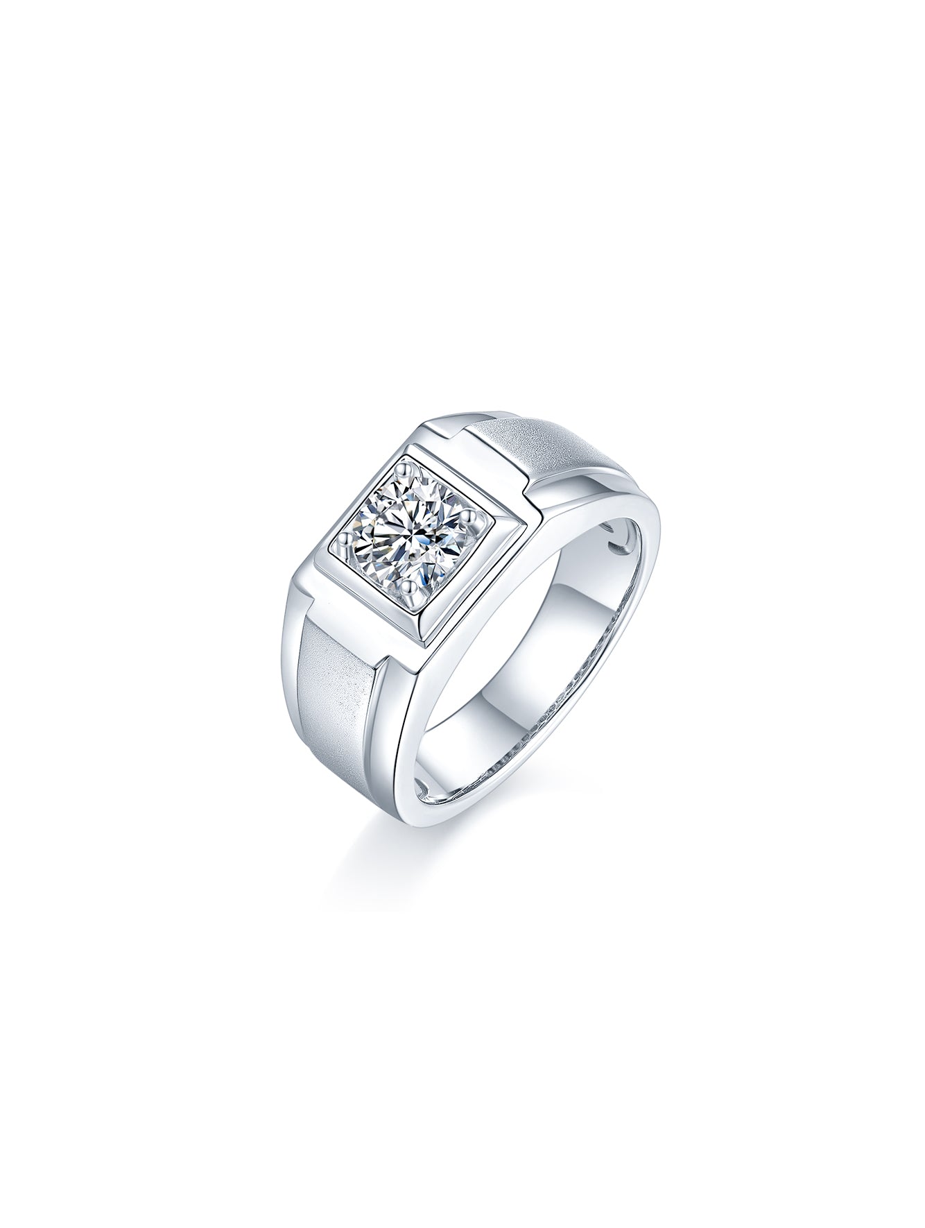 Men’s 1ct D Color Moissanite Wide Band Ring