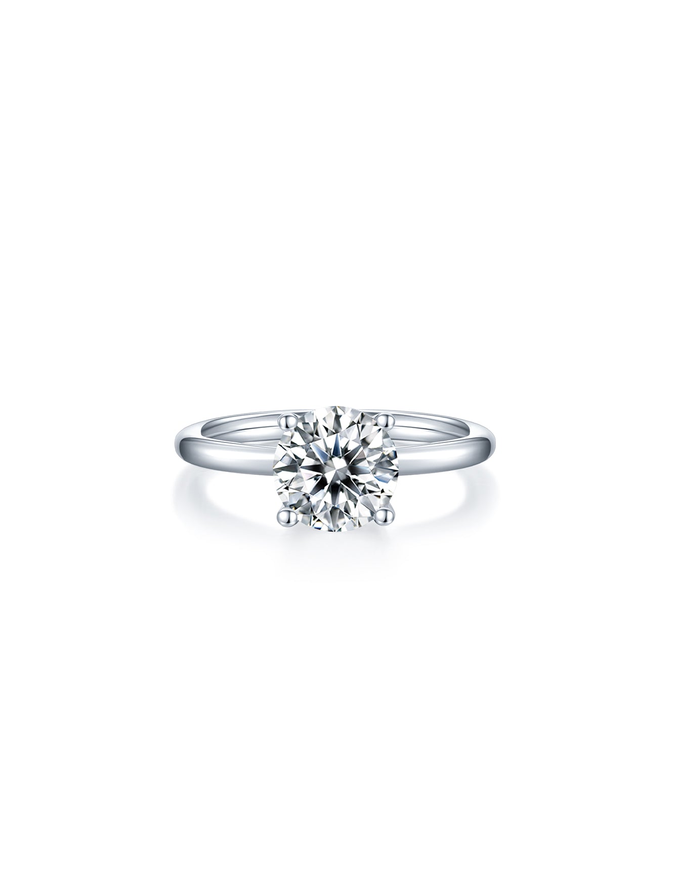 Classic Round Moissanite Solitaire Ring