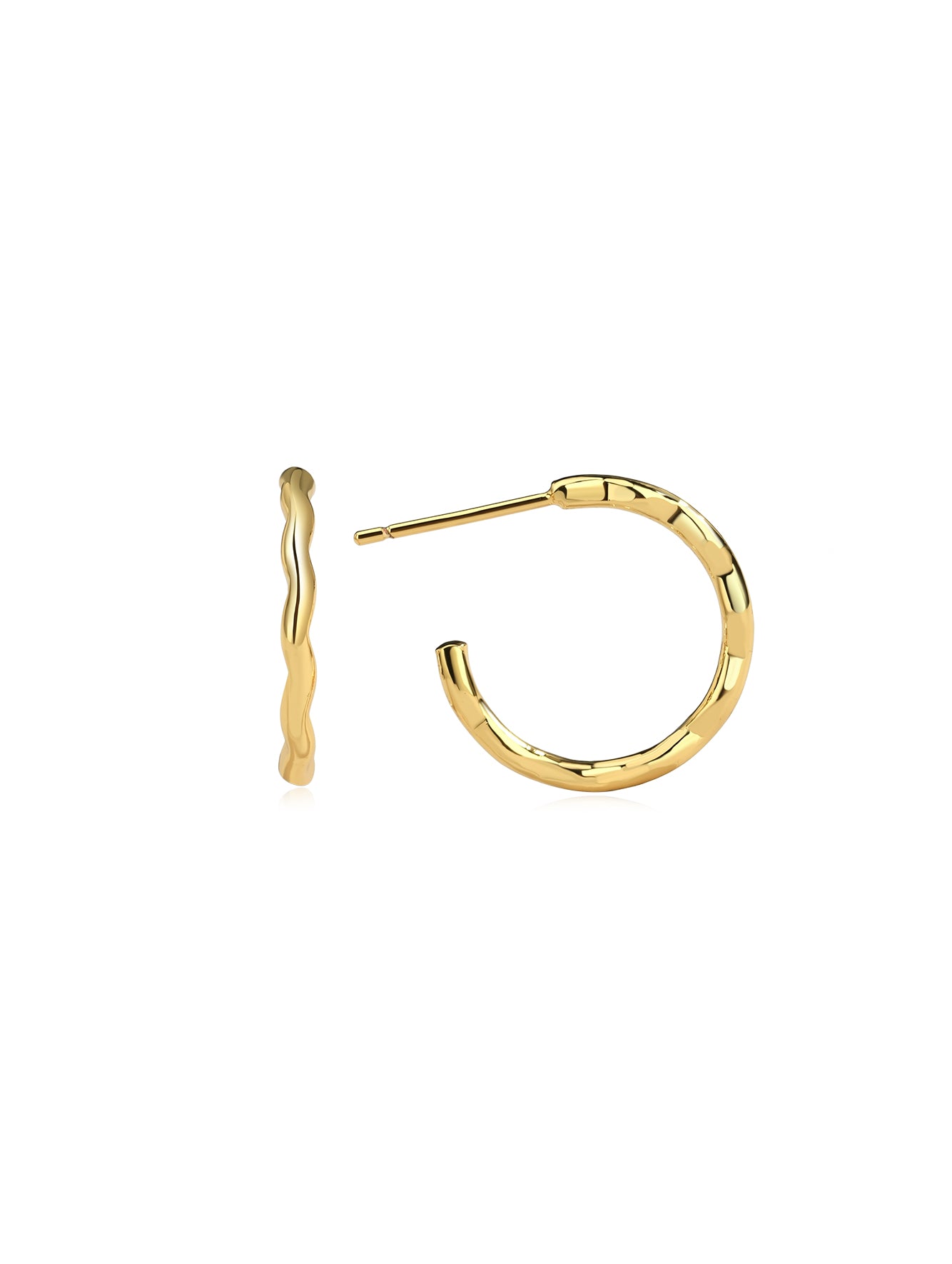 Minimalist Wavy Hoop Earrings