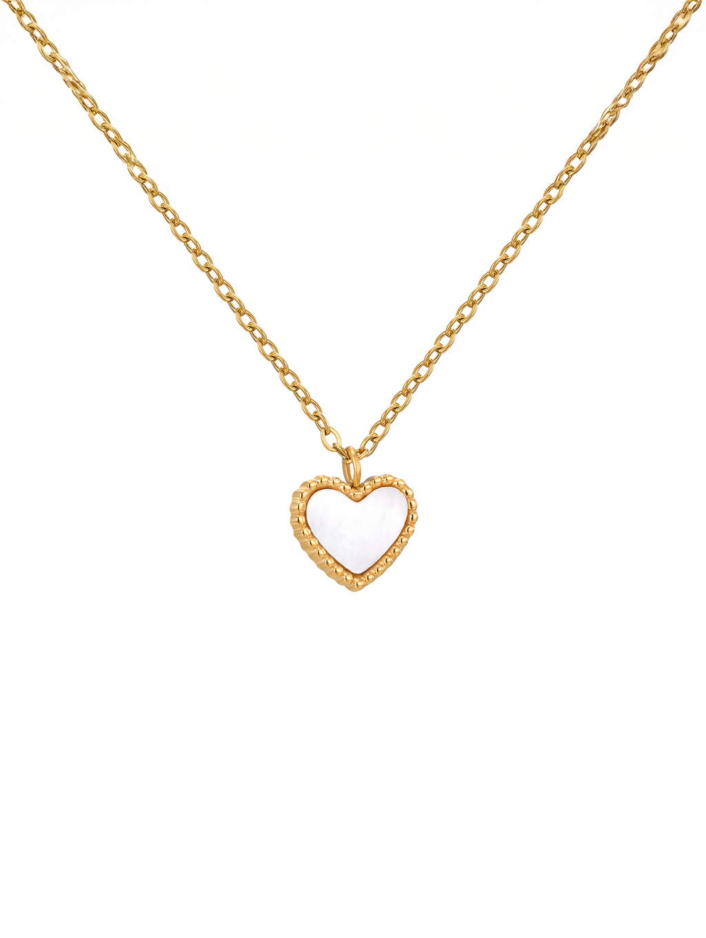 Cute Heart-Shaped Natural Shell Pendant Necklace