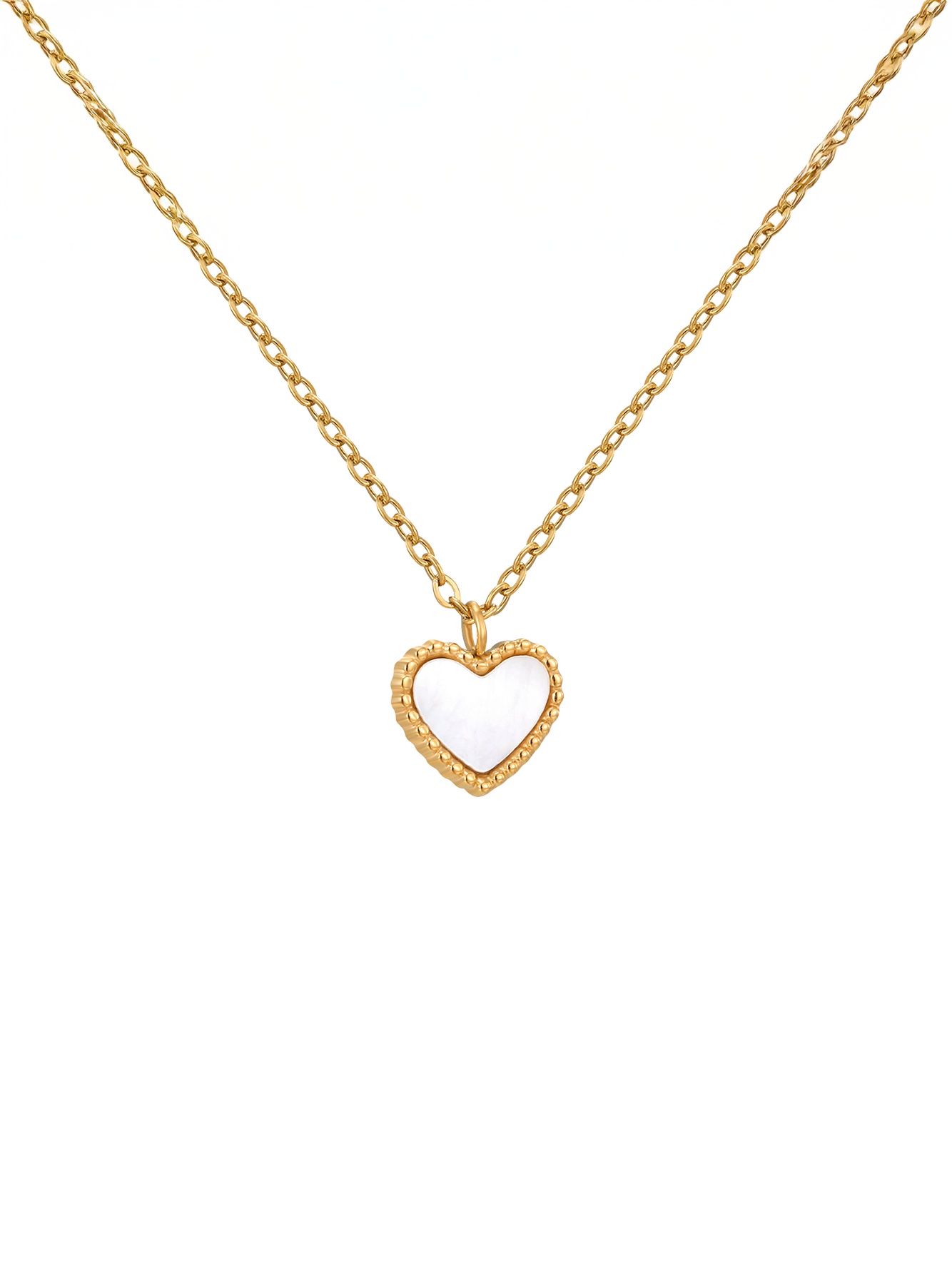 Cute Heart-Shaped Natural Shell Pendant Necklace