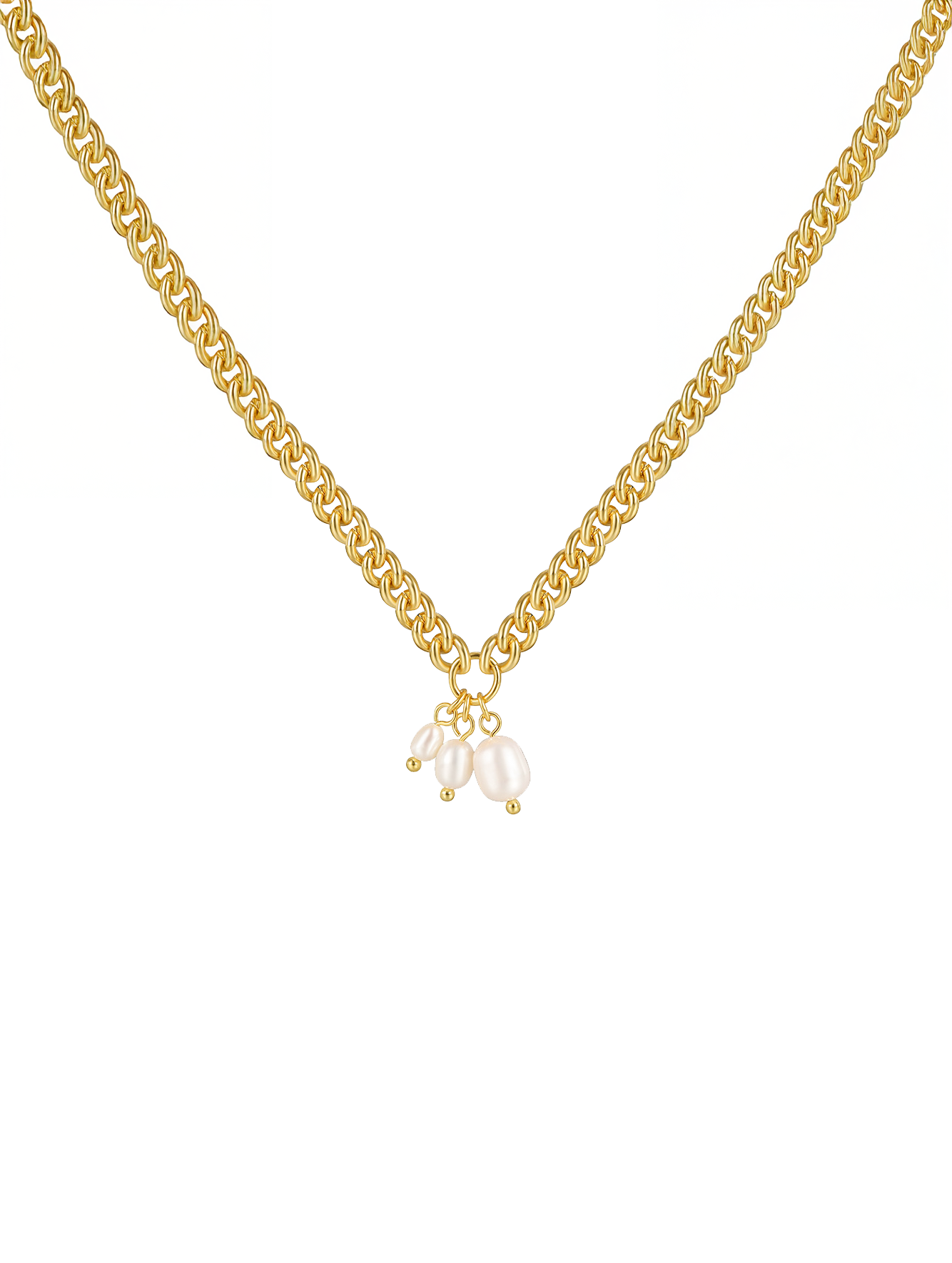Bold Hip-Hop Style Thick Chain Beaded Pendant Necklace