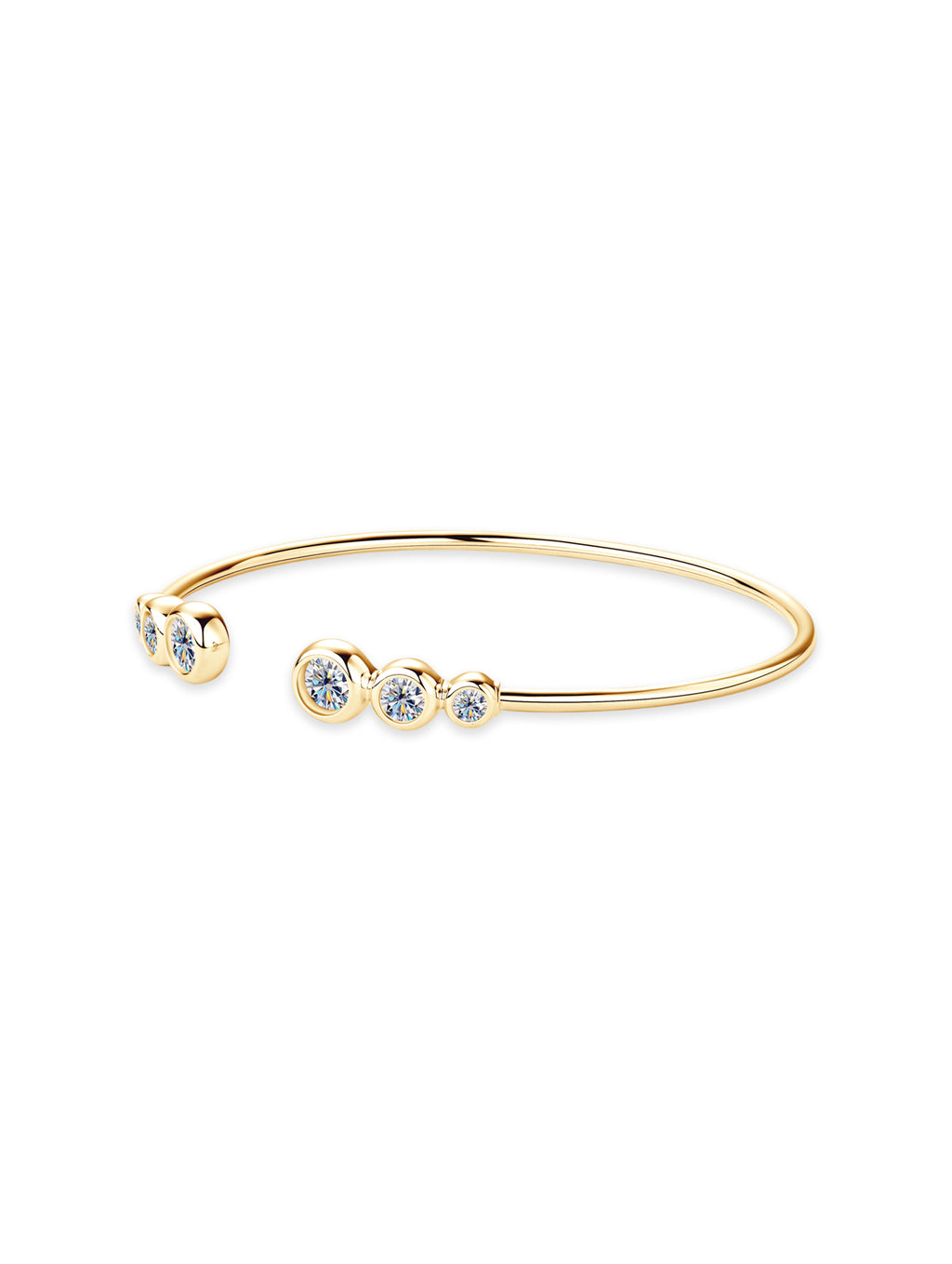 1.8ct Round Moissanite Open Bracelet