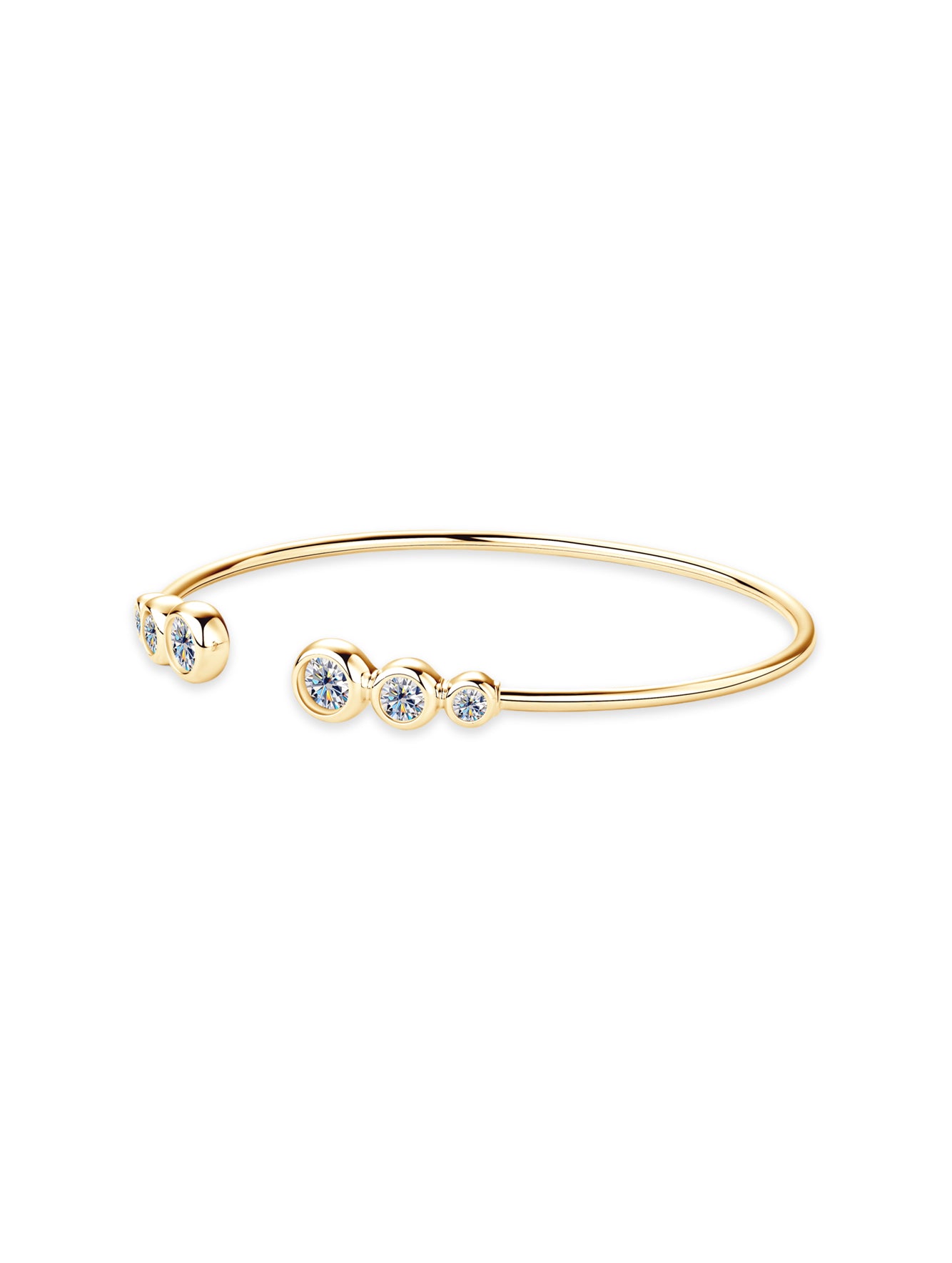1.8ct Round Moissanite Open Bracelet