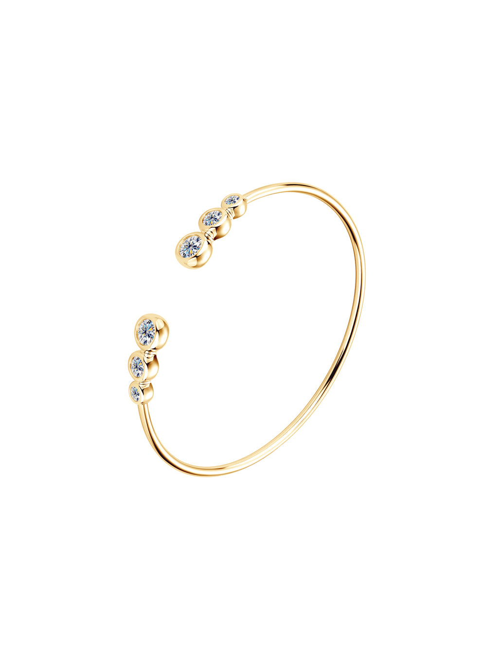 1.8ct Round Moissanite Open Bracelet