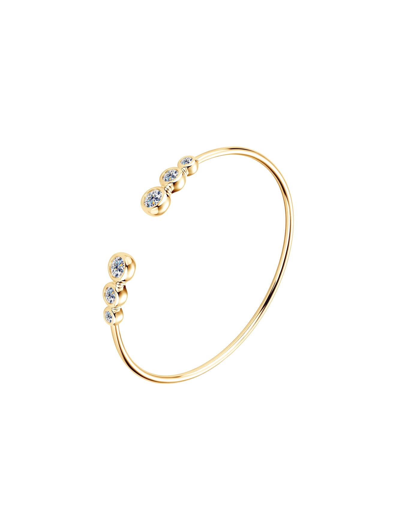1.8ct Round Moissanite Open Bracelet