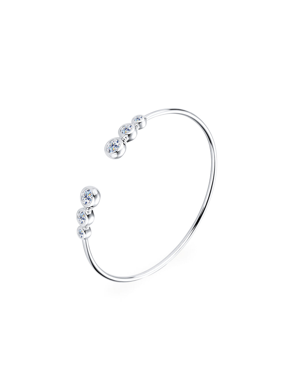 1.8ct Round Moissanite Open Bracelet