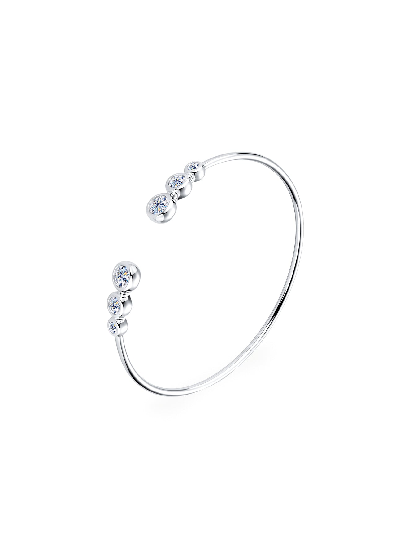1.8ct Round Moissanite Open Bracelet