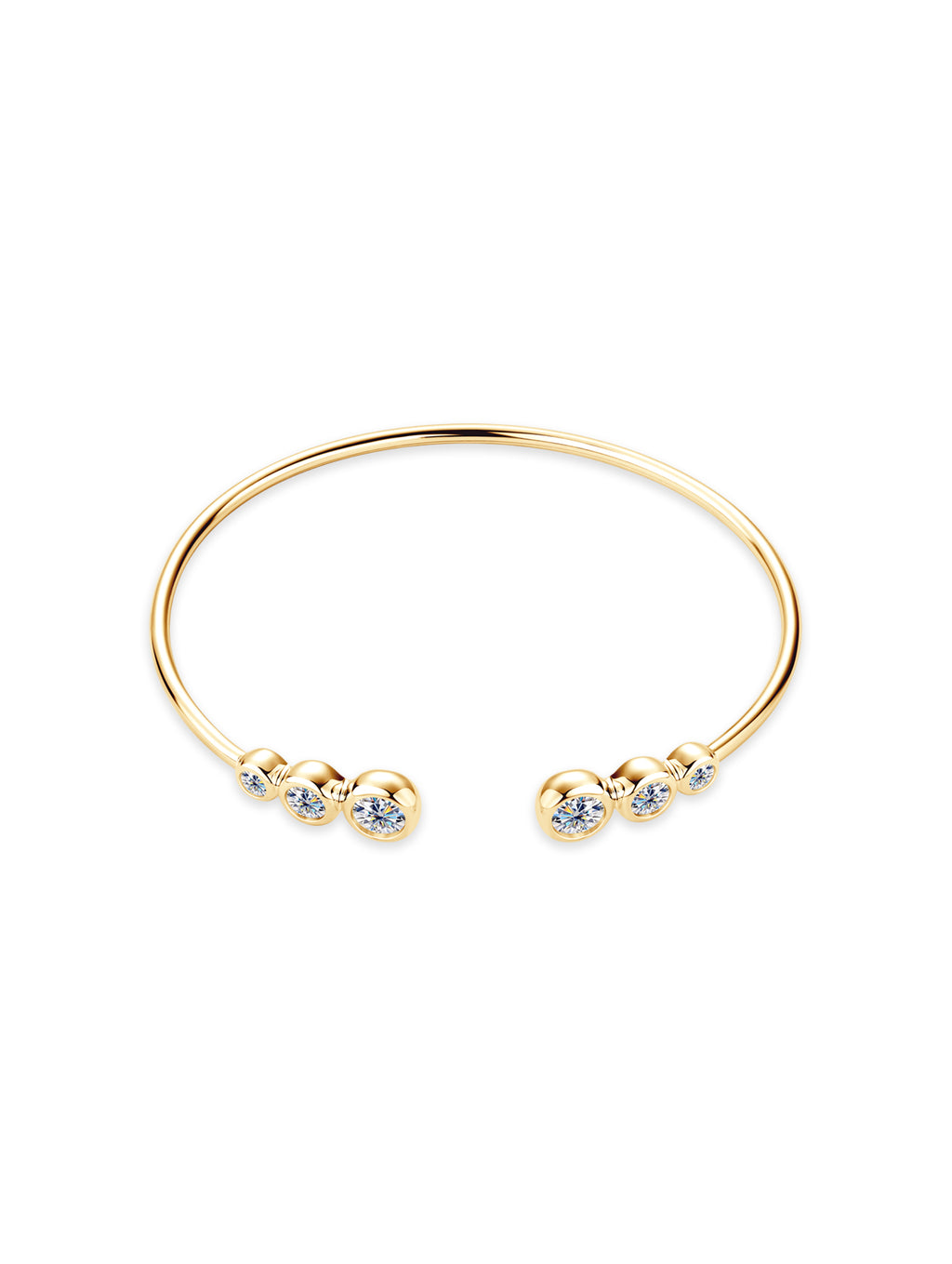 1.8ct Round Moissanite Open Bracelet