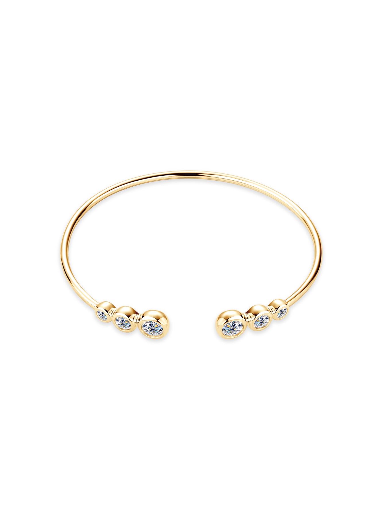 1.8ct Round Moissanite Open Bracelet