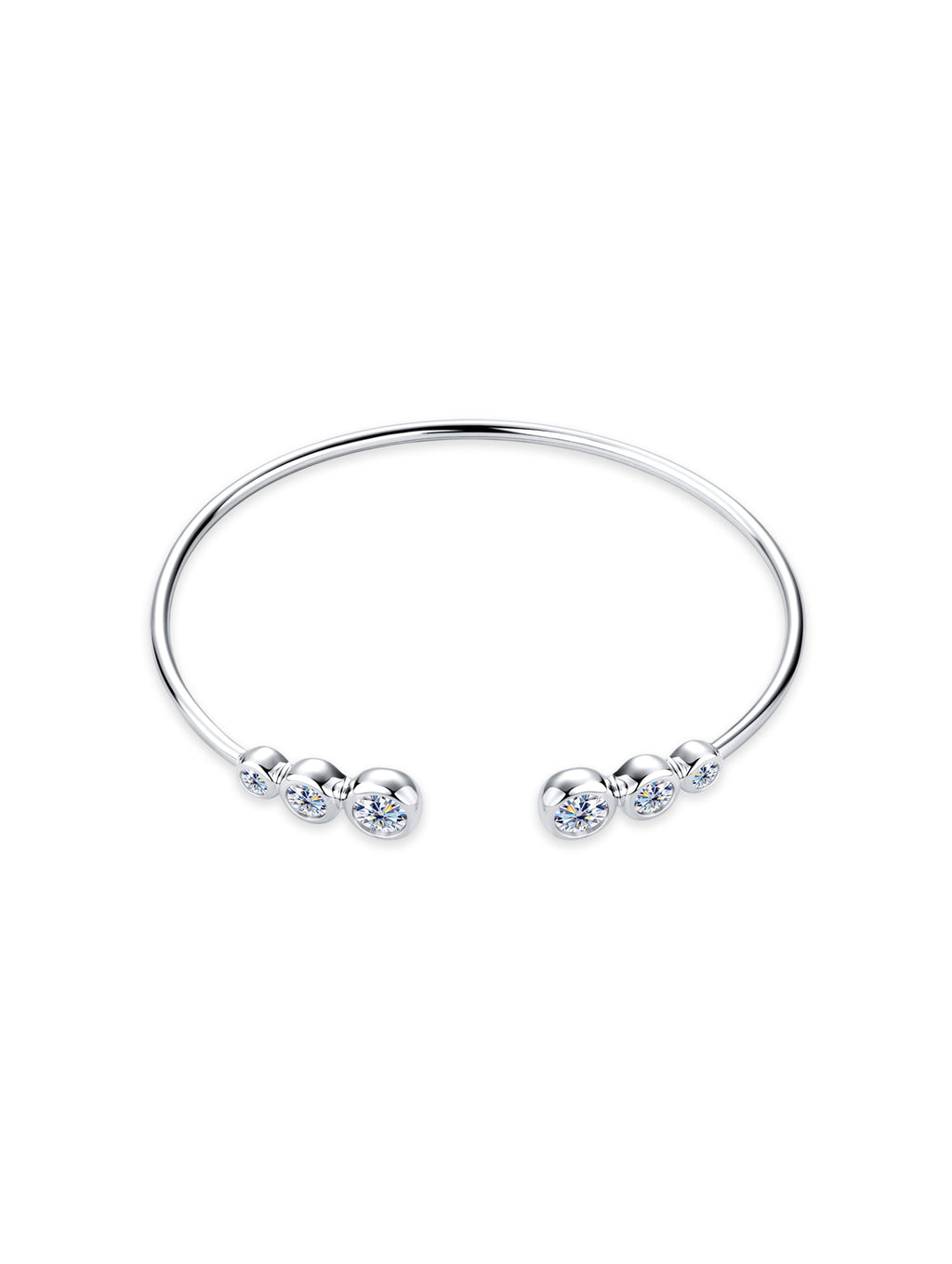 1.8ct Round Moissanite Open Bracelet