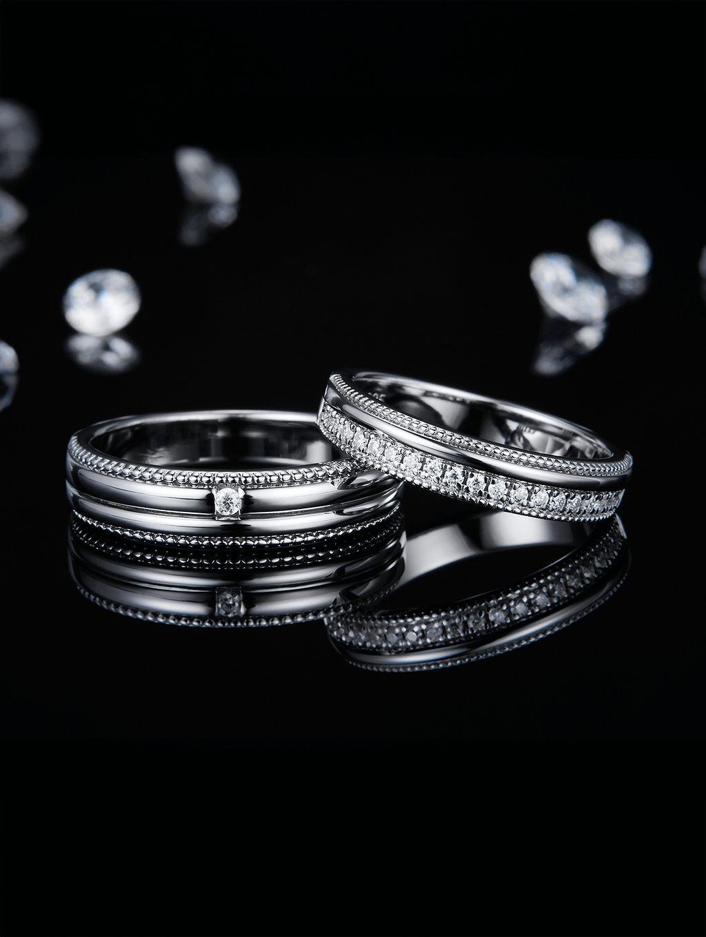 His & Hers 0.2ct Vintage-Inspired Moissanite Promise Ring Set