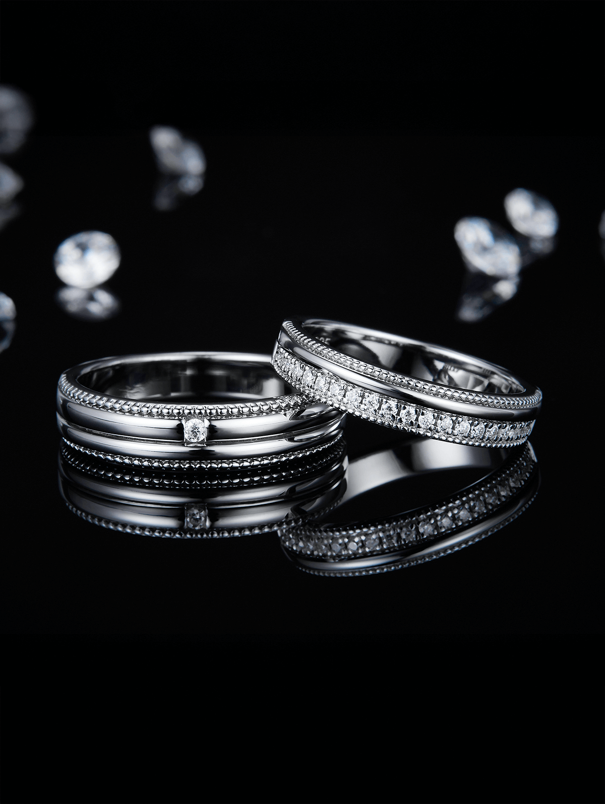 His & Hers 0.2ct Vintage-Inspired Moissanite Promise Ring Set