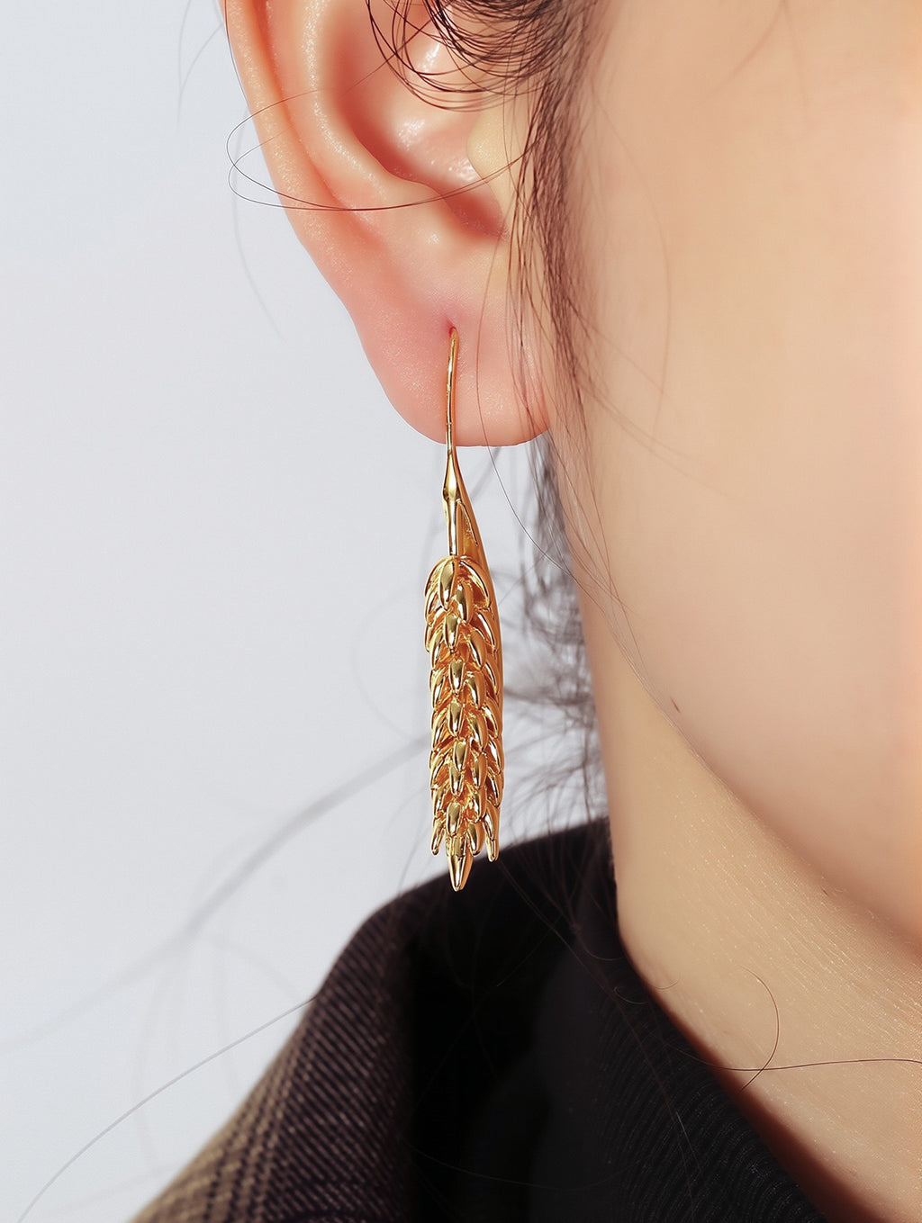 Wing Drop Earrings in 18K Gold Plated Copper
