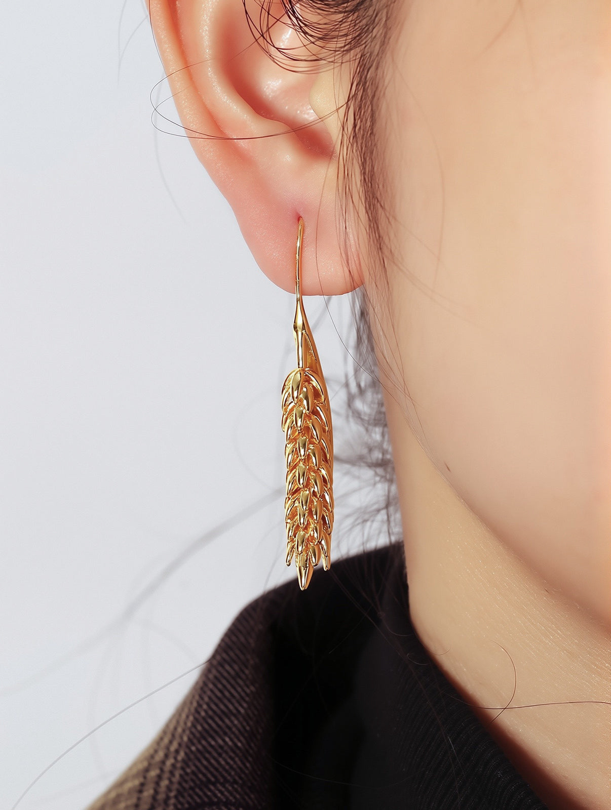 Wing Drop Earrings in 18K Gold Plated Copper