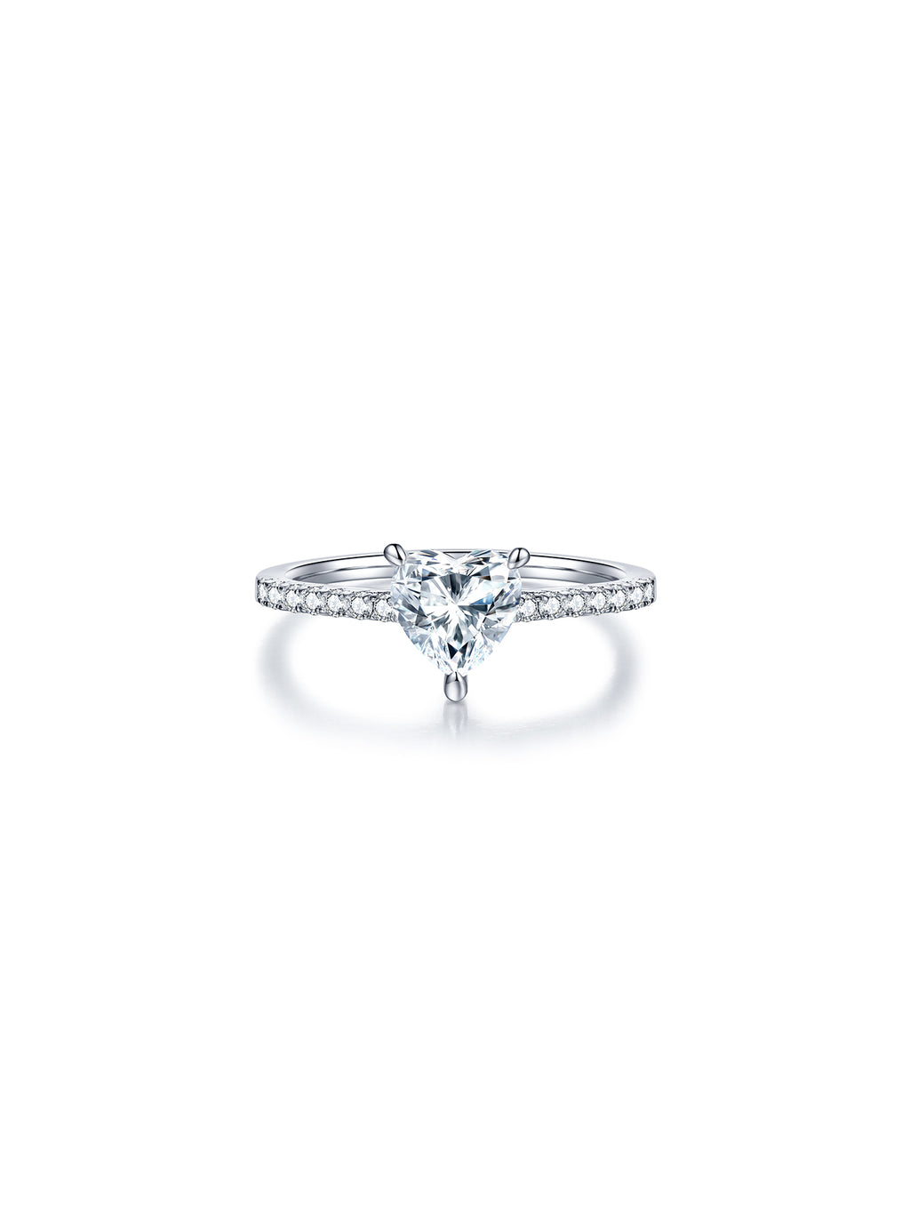 1ct Classic D Color Heart Moissanite Half Eternity Ring