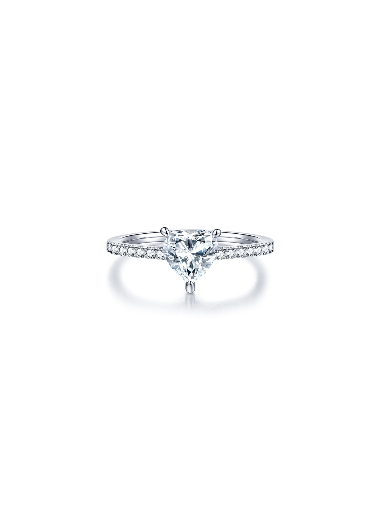 1ct Classic D Color Heart Moissanite Half Eternity Ring