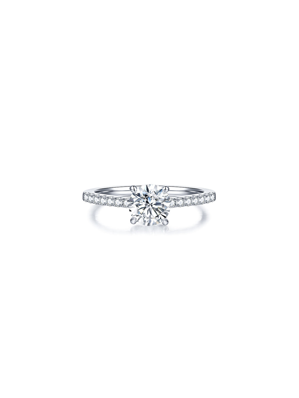 1ct Classic D Color Round Moissanite Half Eternity Ring