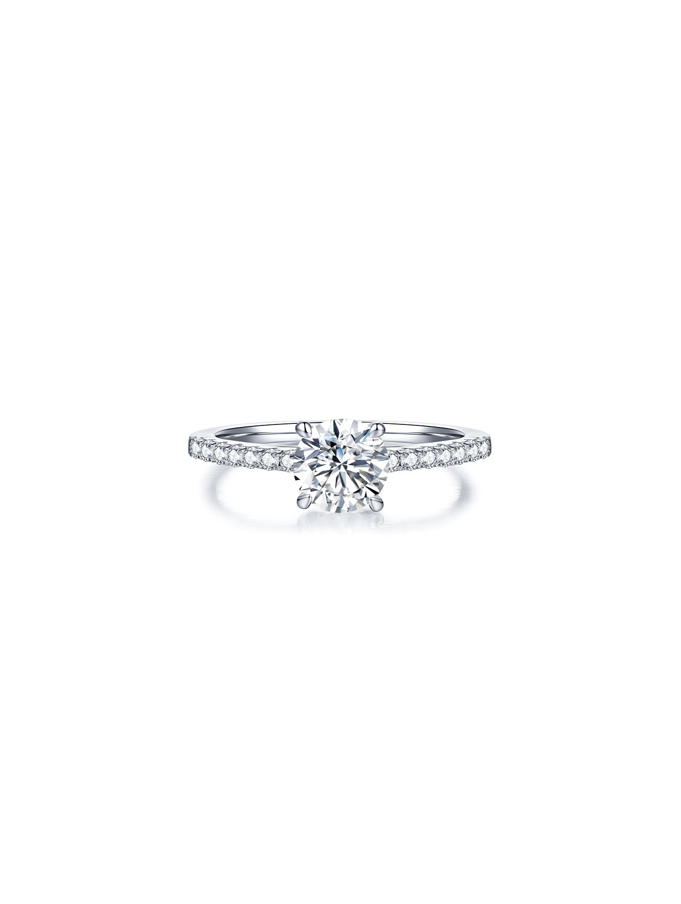 1ct Classic D Color Round Moissanite Half Eternity Ring