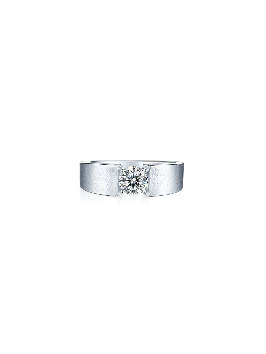 Men’s 1ct D Color Moissanite Matte Finish Ring