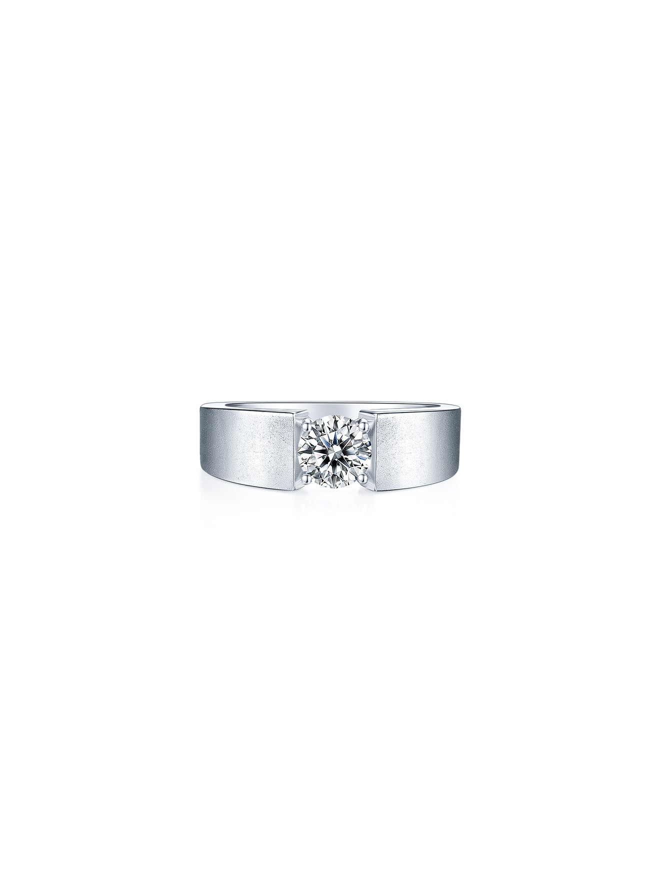 Men’s 1ct D Color Moissanite Matte Finish Ring