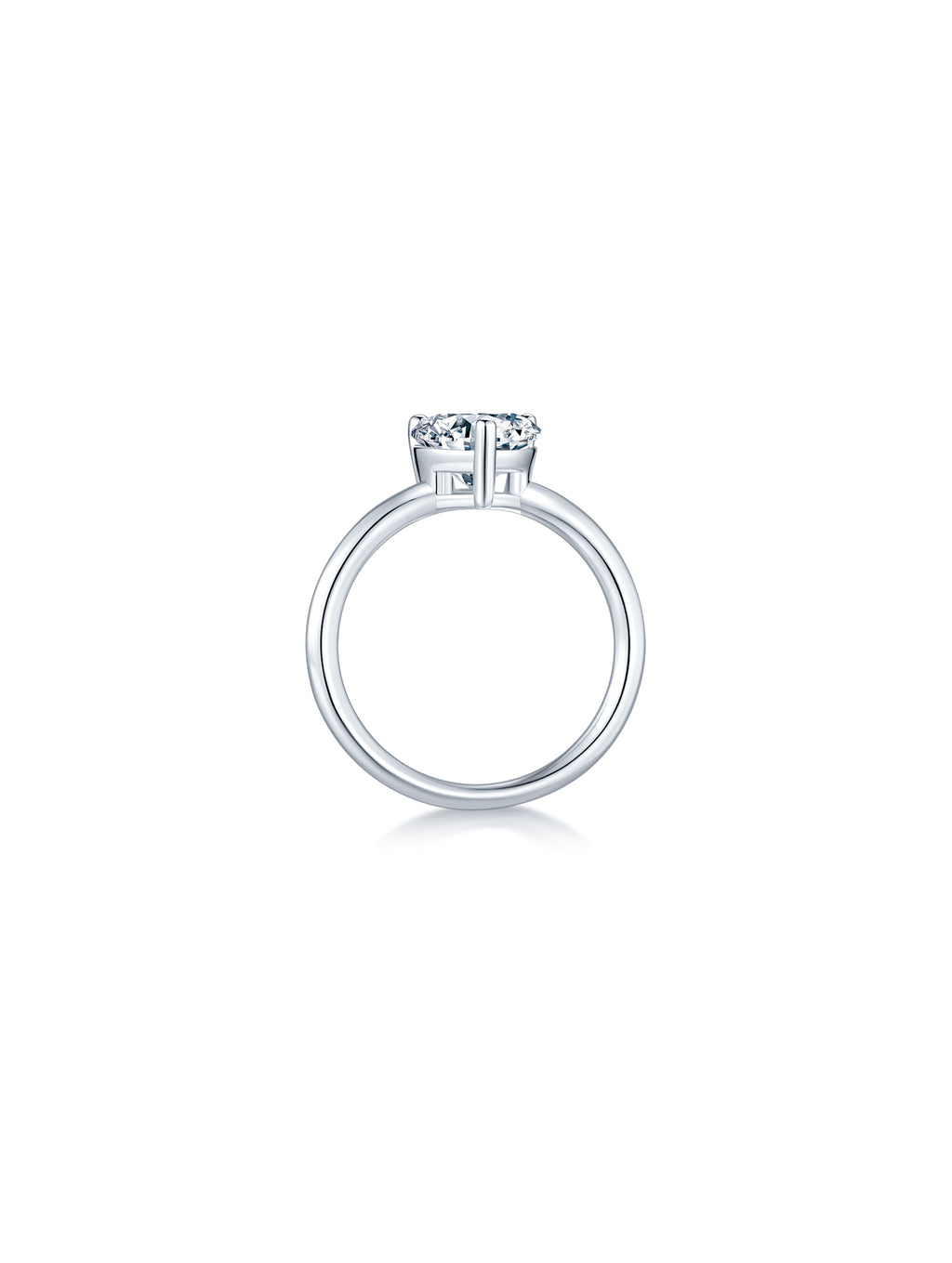Classic Heart Moissanite Solitaire Ring