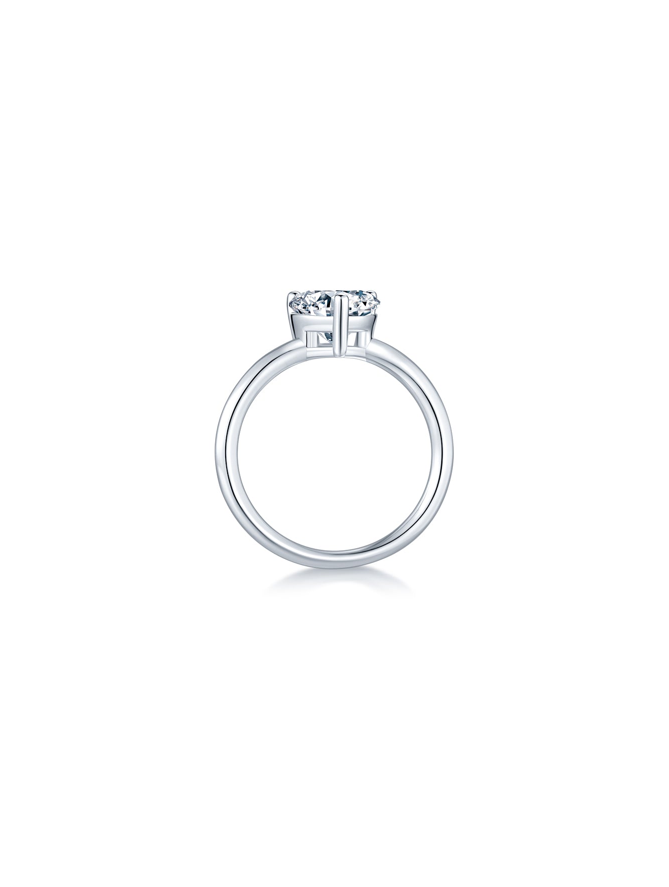 Classic Heart Moissanite Solitaire Ring