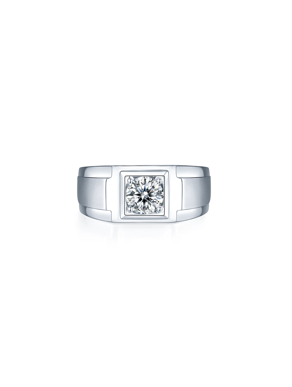 Men’s 1ct D Color Moissanite Wide Band Ring