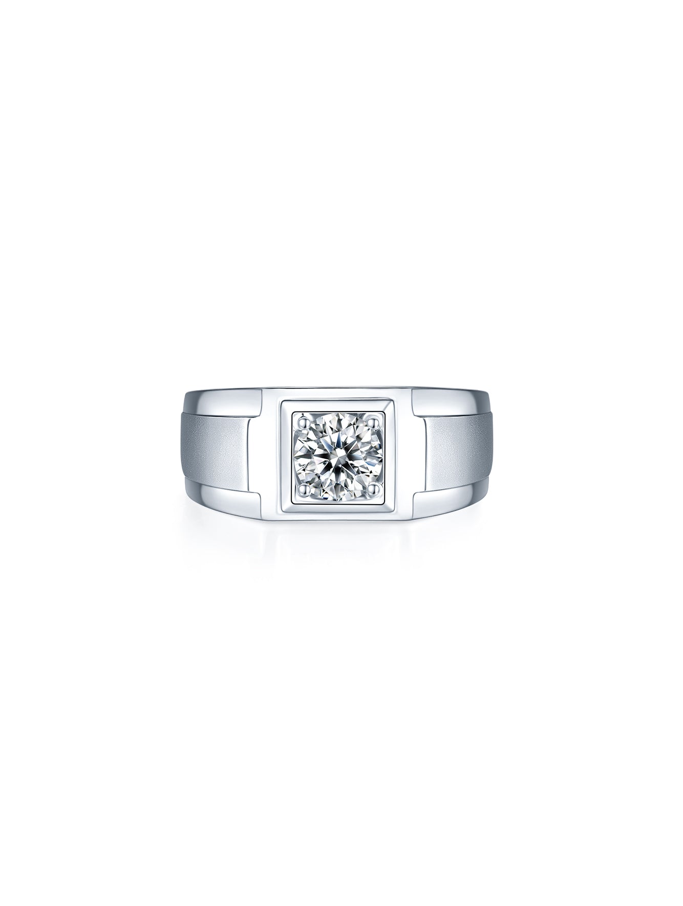 Men’s 1ct D Color Moissanite Wide Band Ring
