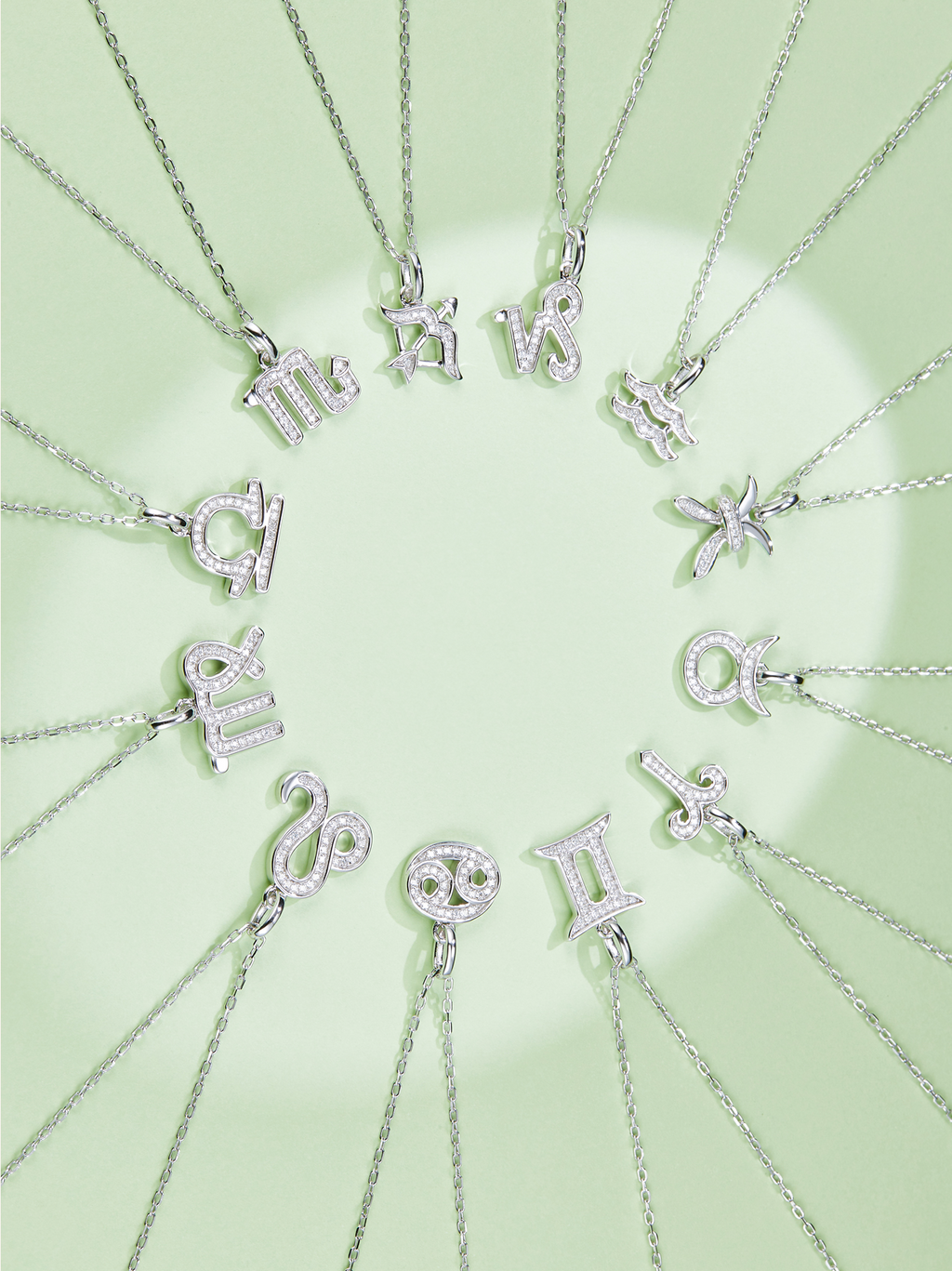 Moissanite Pavé Zodiac Necklace