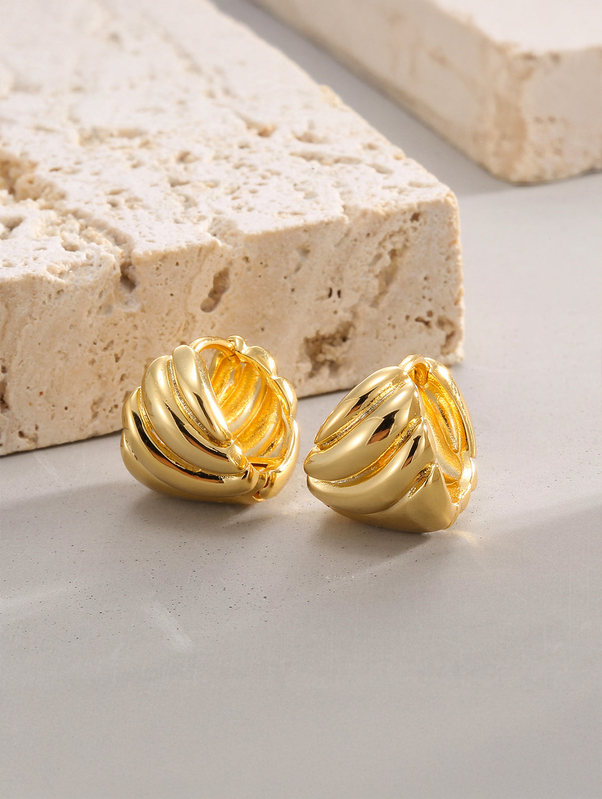 Glossy Croissant-Inspired Hoop Earrings
