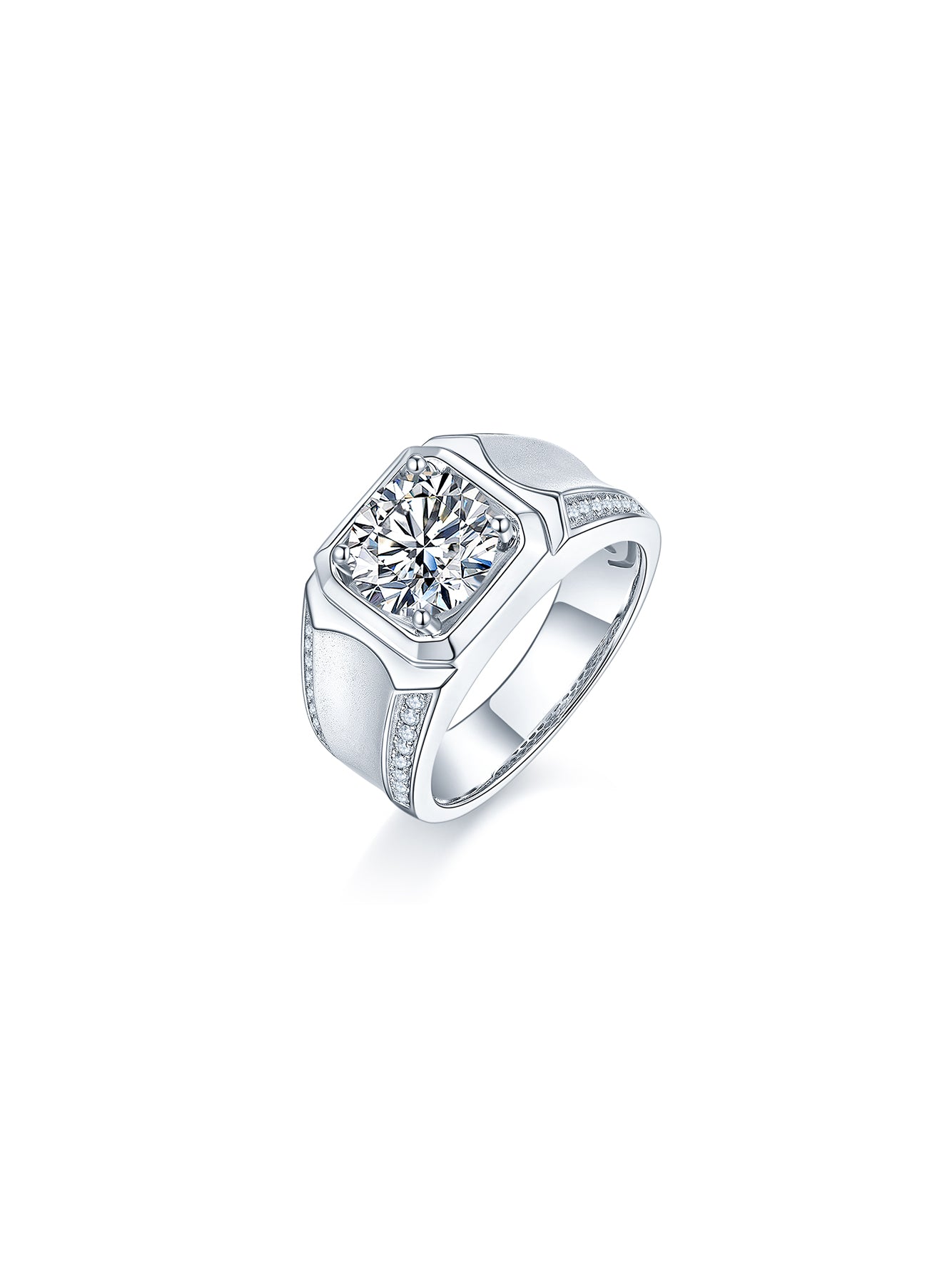 Men’s D Color Wide Band Moissanite Ring