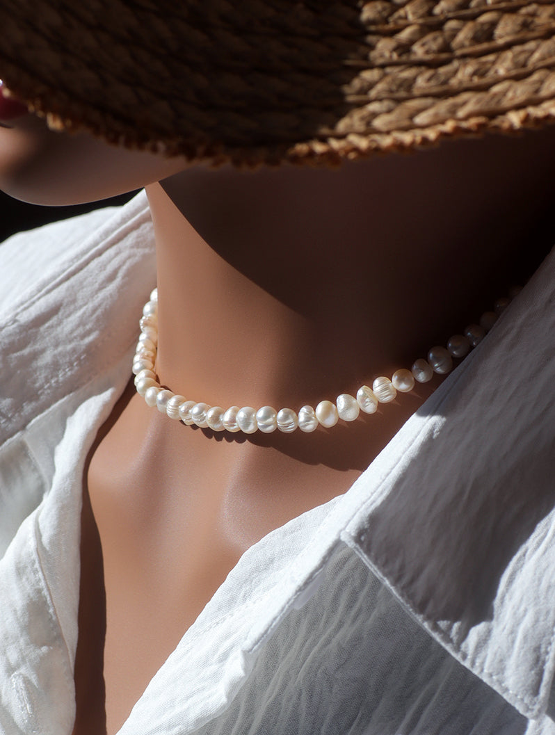Freshwater Pearl Beaded Choker Necklace