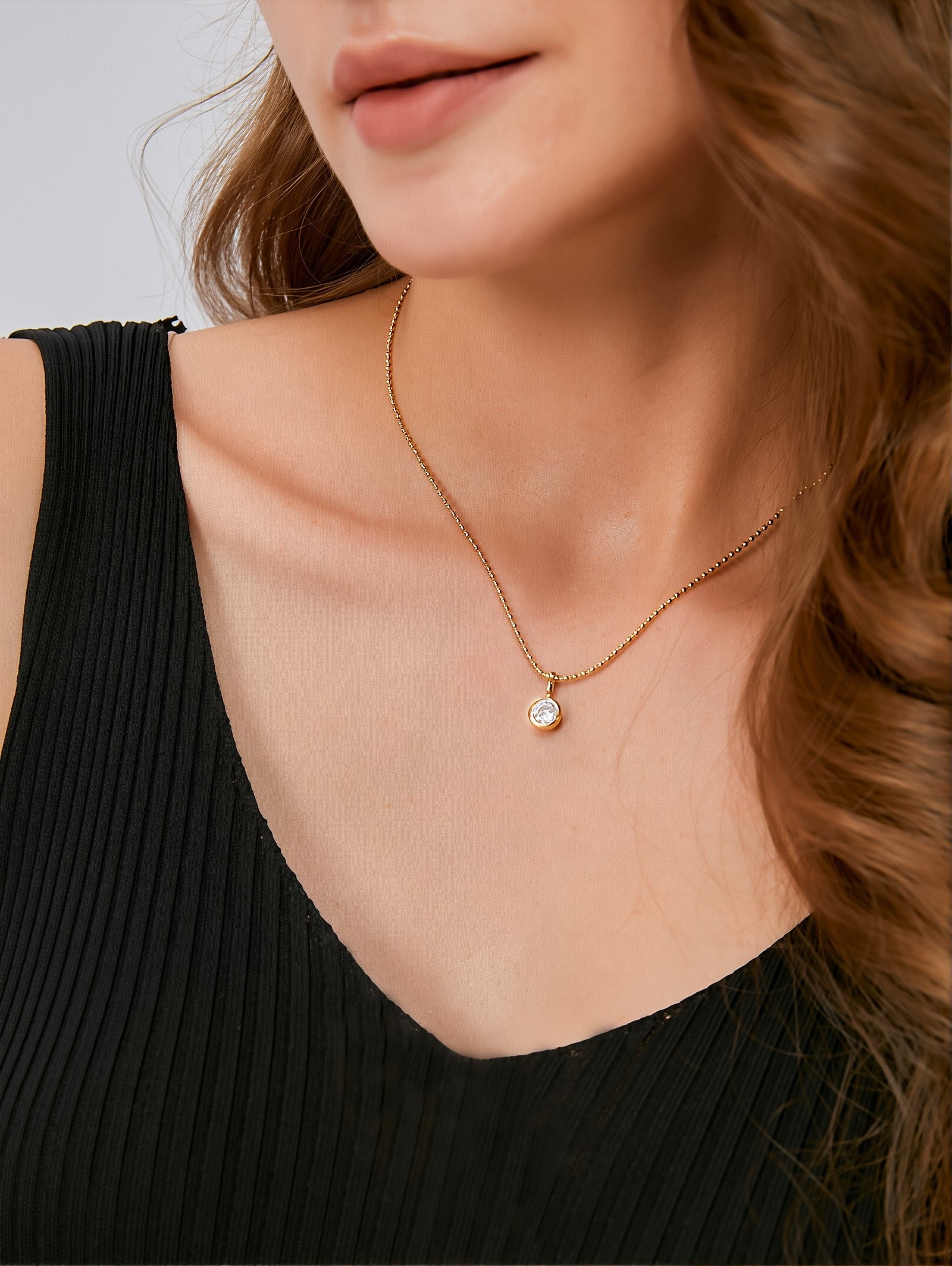 Niche Minimalist Geometric Cubic Zirconia Choker Necklace