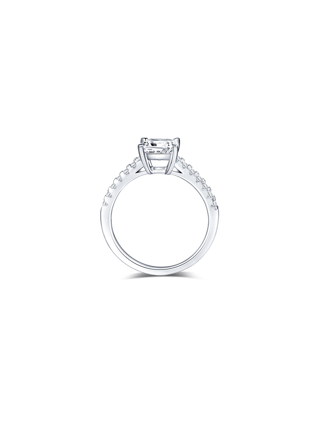 1ct Classic D Color Princess Moissanite Half Eternity Ring