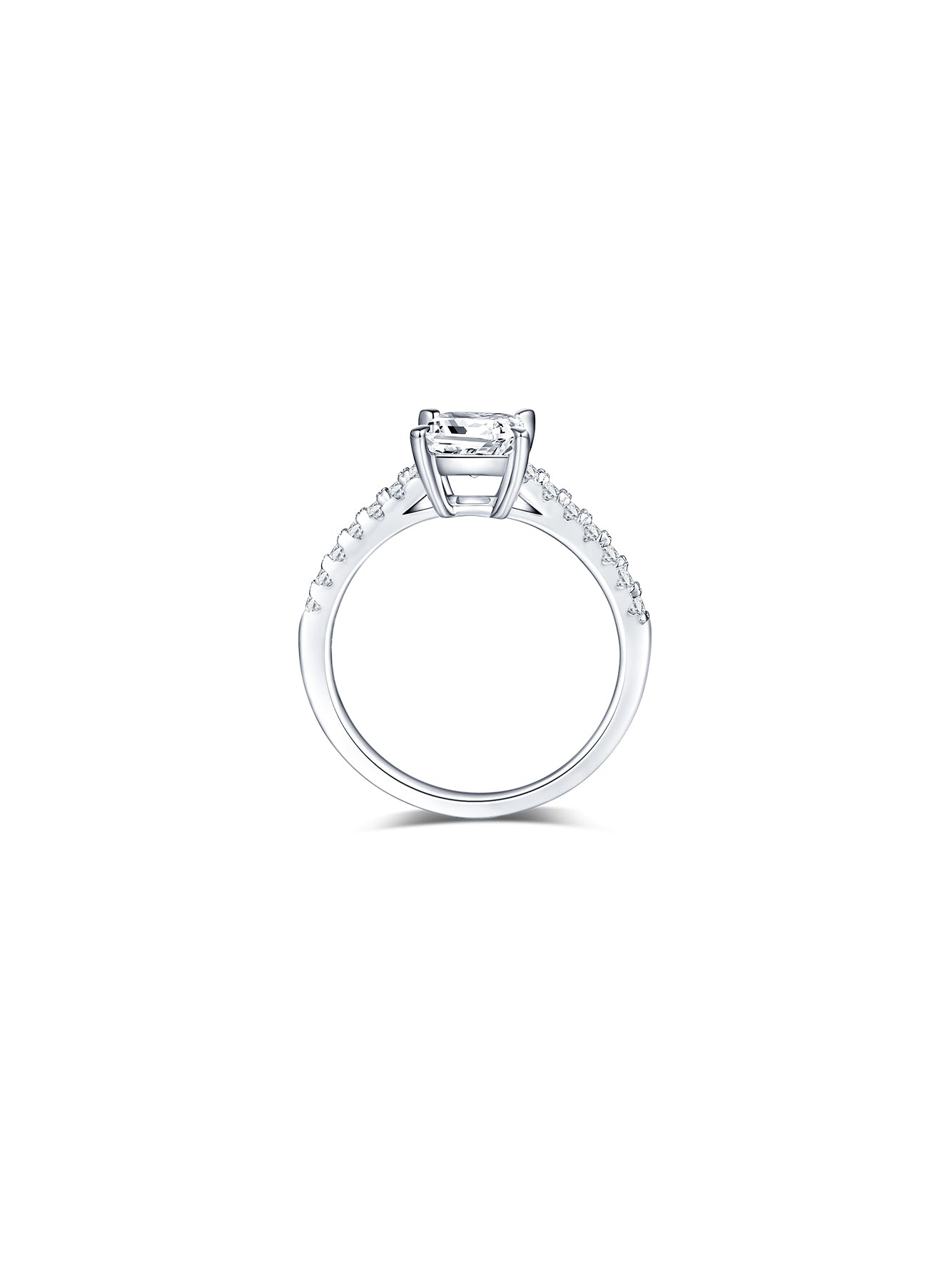 1ct Classic D Color Princess Moissanite Half Eternity Ring