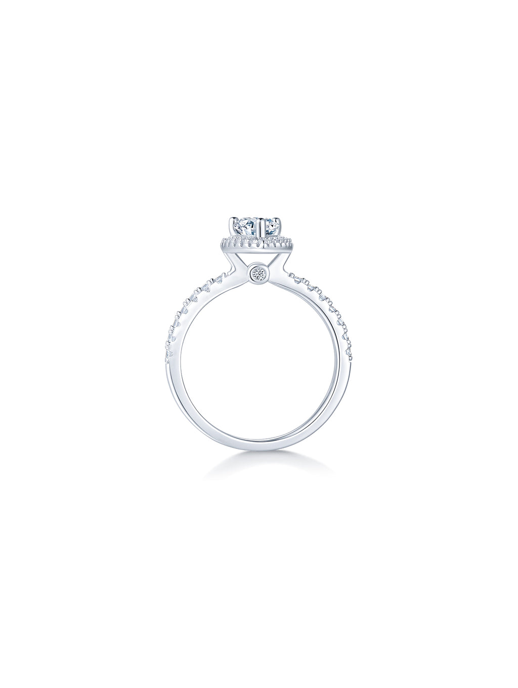 1ct Classic D Color Pear Moissanite Halo Ring