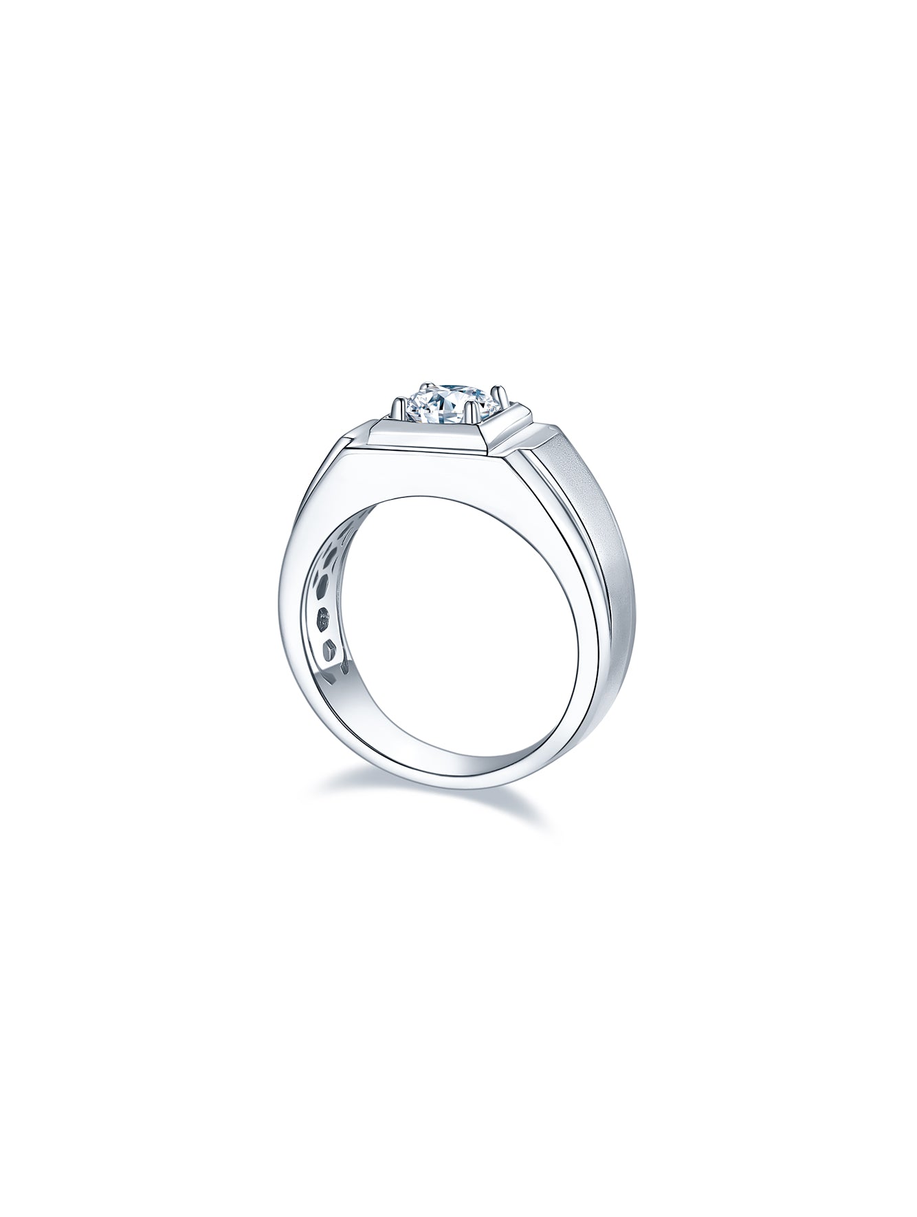 Men’s 1ct D Color Moissanite Wide Band Ring