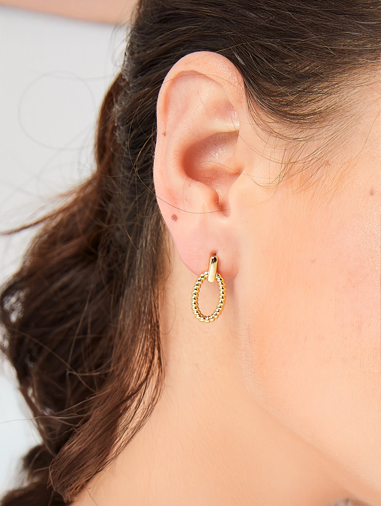 Braided Stud Earrings in 18K Gold-Plated Copper