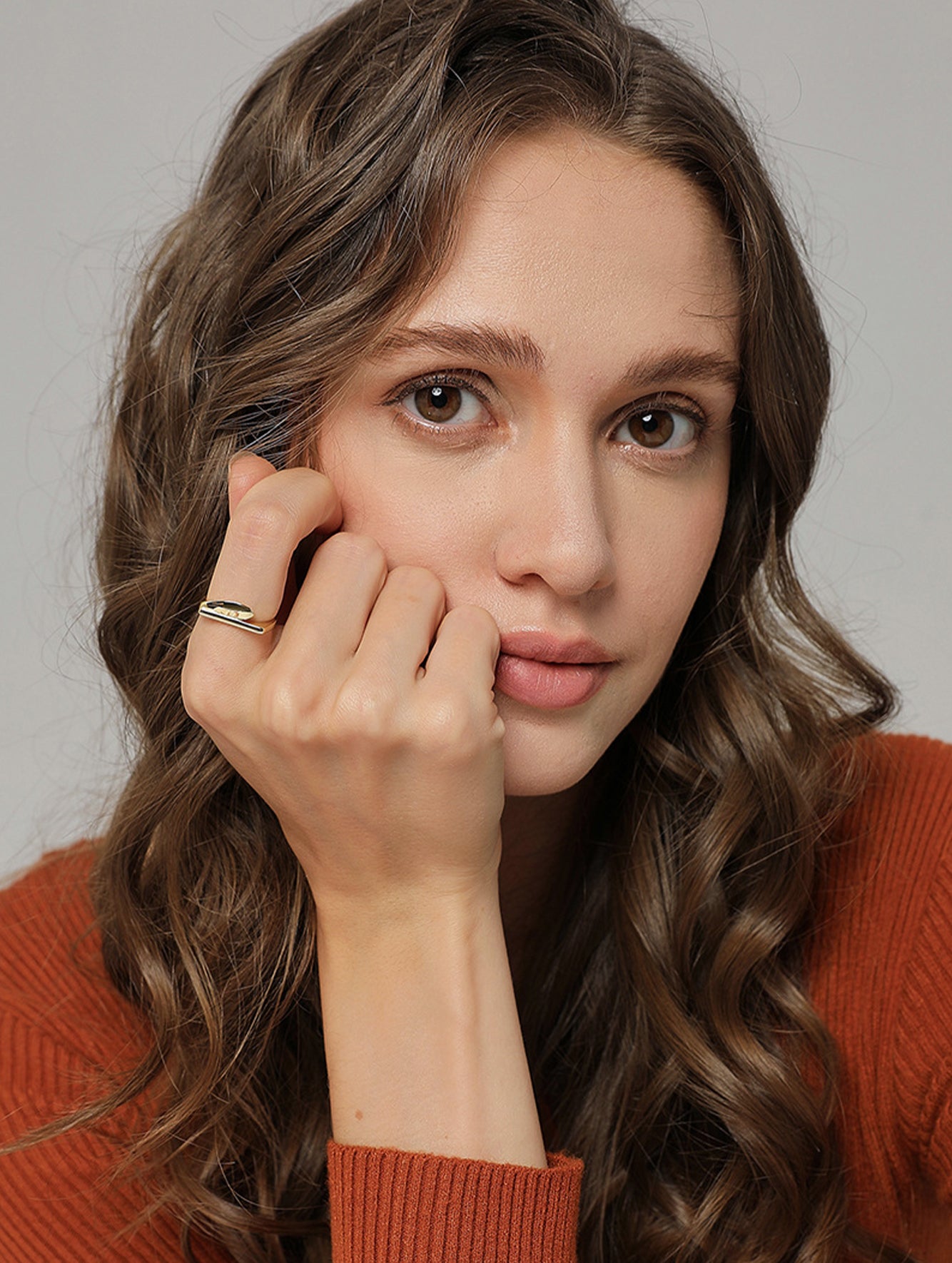 Geometric Wrap Ring in 18K Gold-Plated Copper