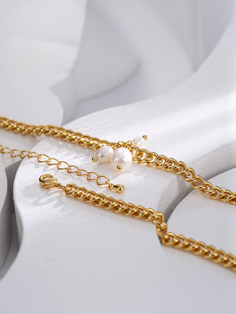 Bold Hip-Hop Style Thick Chain Beaded Pendant Necklace