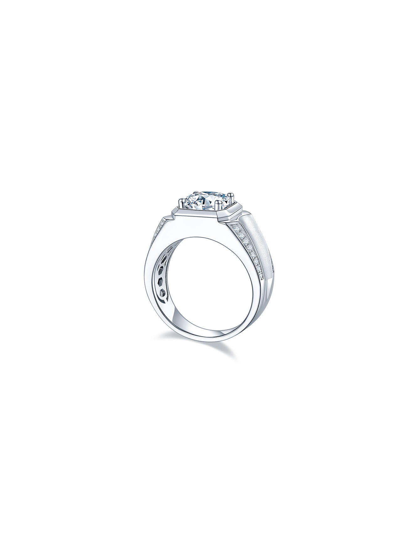 Men’s D Color Wide Band Moissanite Ring