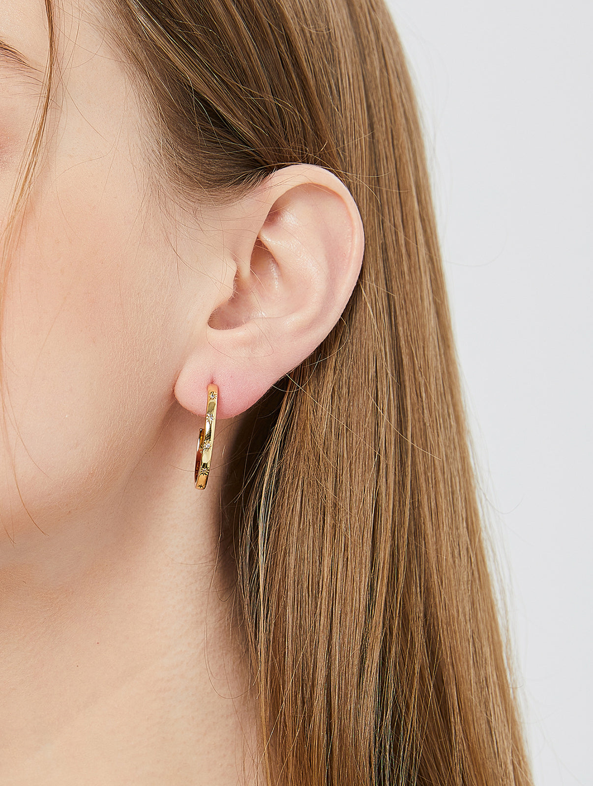 Star & Circle Cubic Zirconia Hoop Earrings