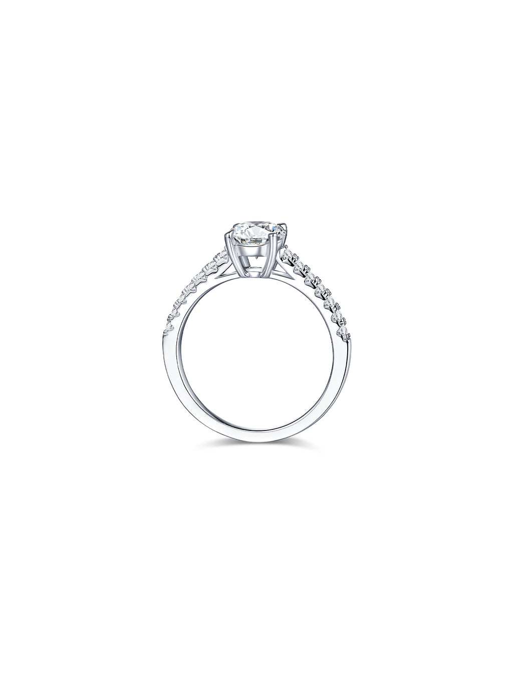 1ct Classic D Color Round Moissanite Half Eternity Ring