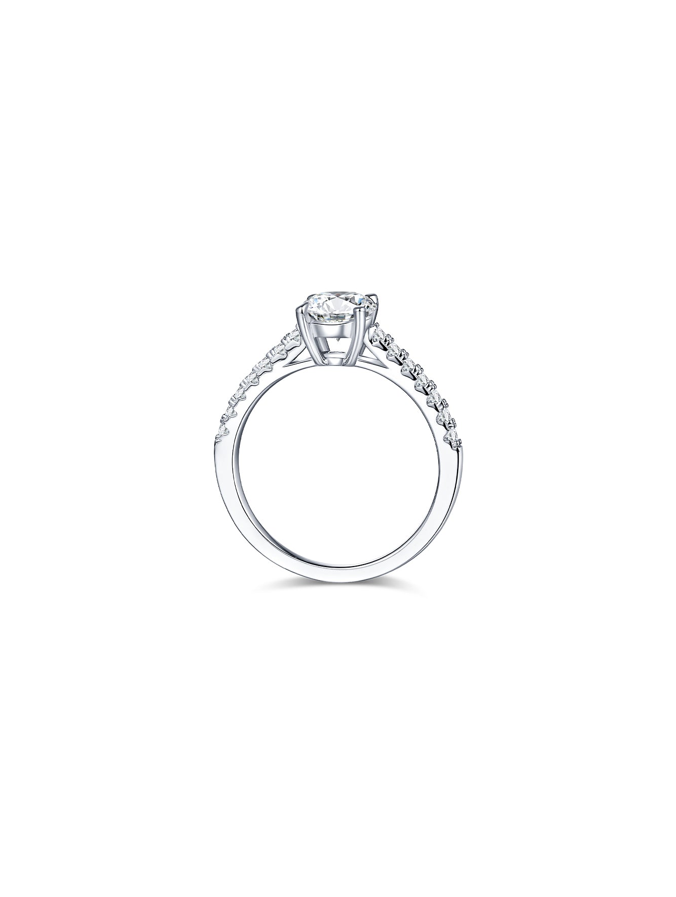 1ct Classic D Color Round Moissanite Half Eternity Ring