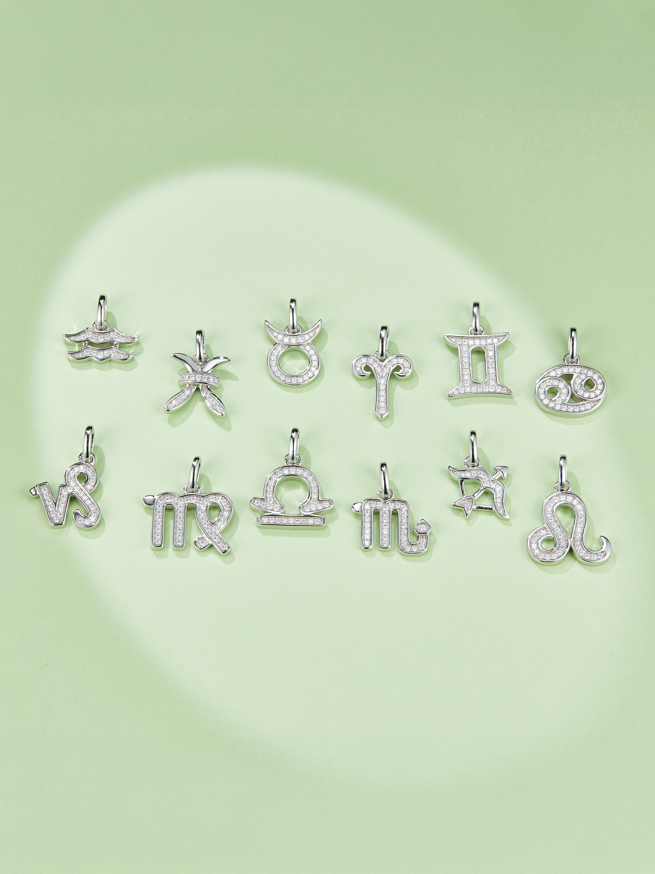 Moissanite Pavé Zodiac Necklace