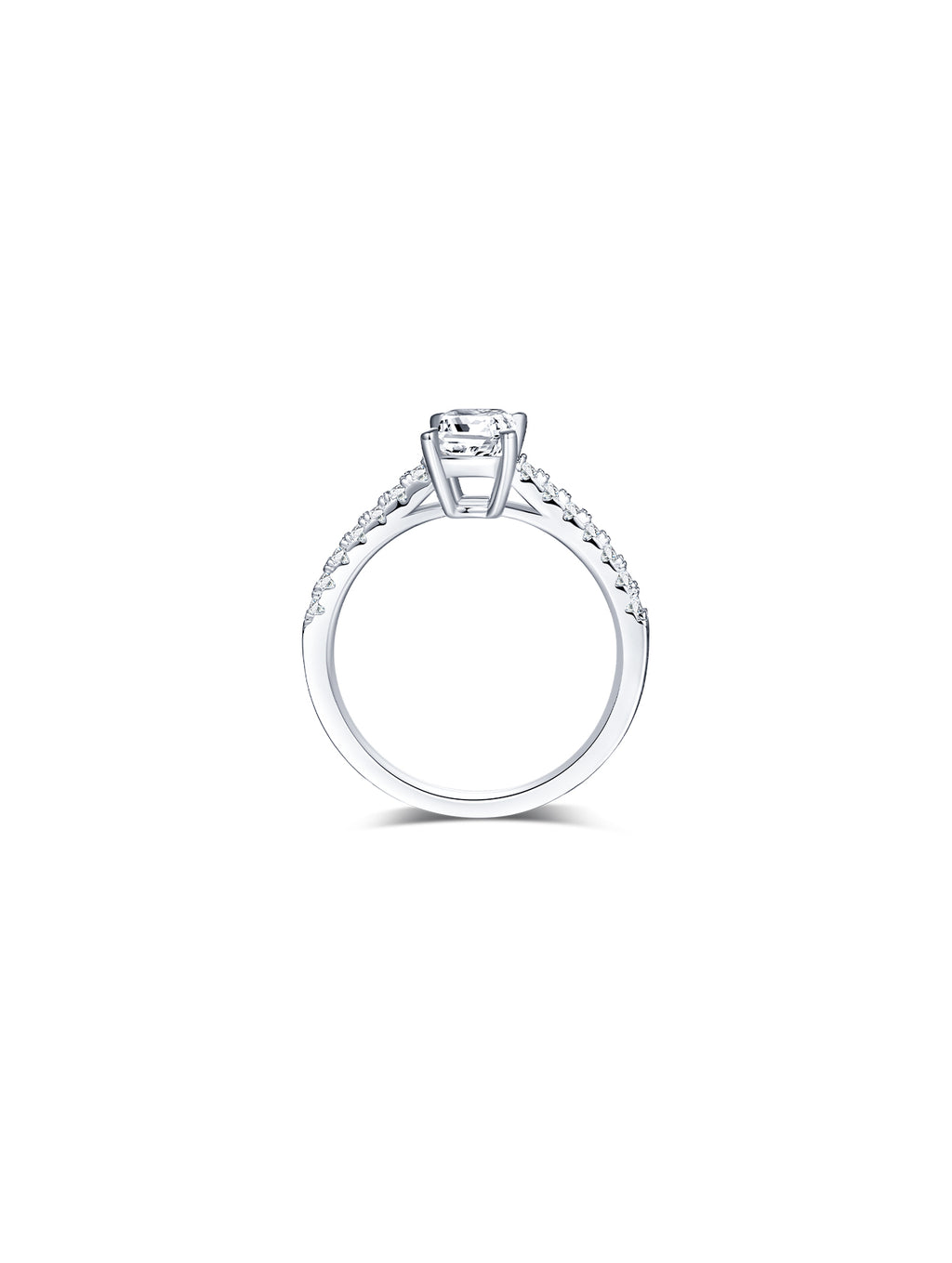 1ct Classic D Color Emerald-Cut Moissanite Half Eternity Ring