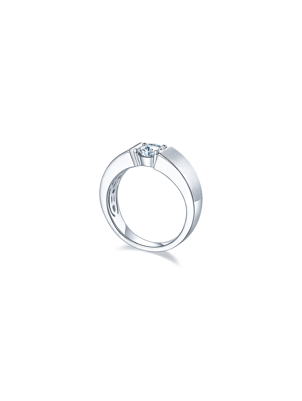 Men’s 1ct D Color Moissanite Matte Finish Ring