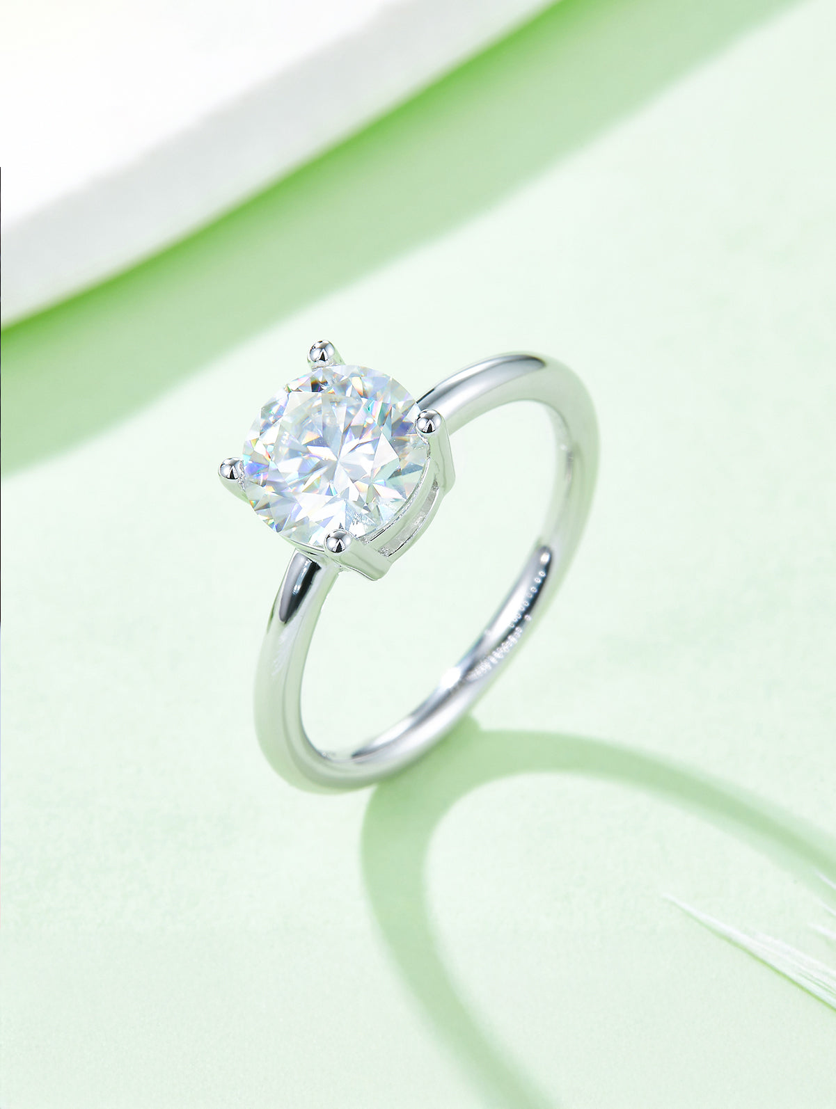 Classic Round Moissanite Solitaire Ring