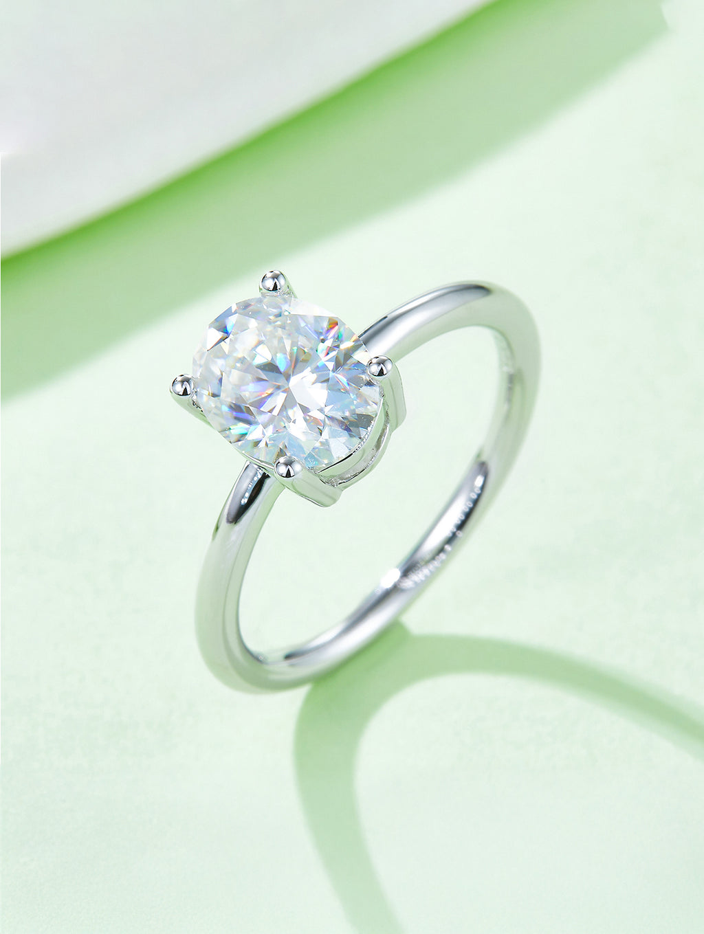 Classic Oval Moissanite Solitaire Ring
